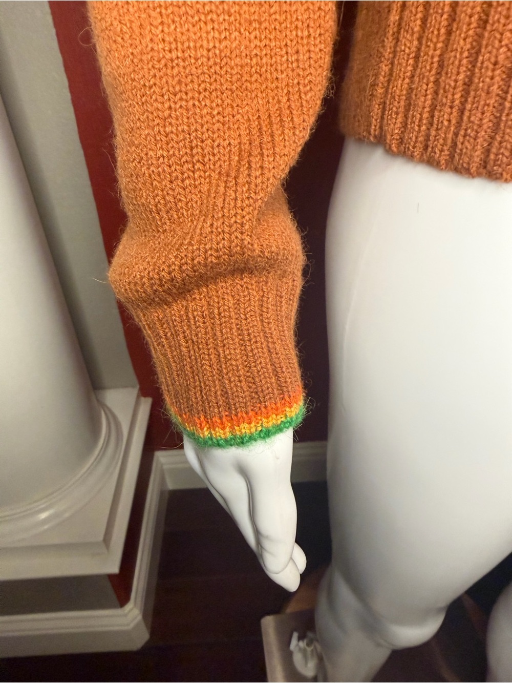 Rachel Antonoff Rainbow Cookie Sweater Rust Brown Medium - Picture 10 of 11
